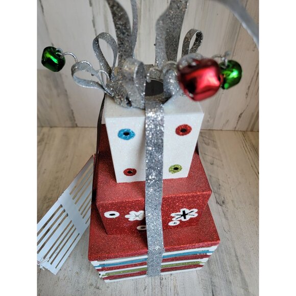 Large metal present candle holder‎ glitter Xmas home decor - Picture 7 of 12